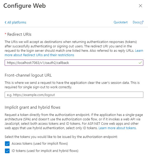 Configure web