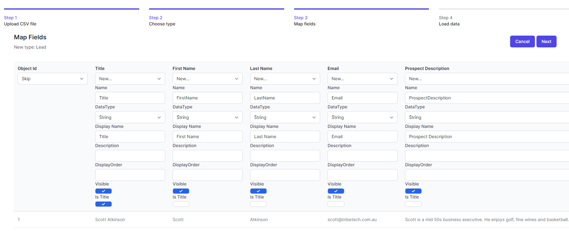 Import Choose Fields