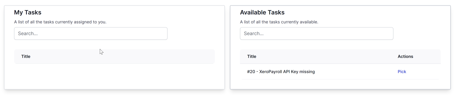 Tasks Page